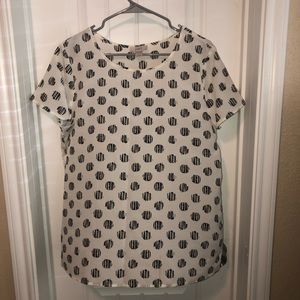 Loft Sheer Polka Dot Top